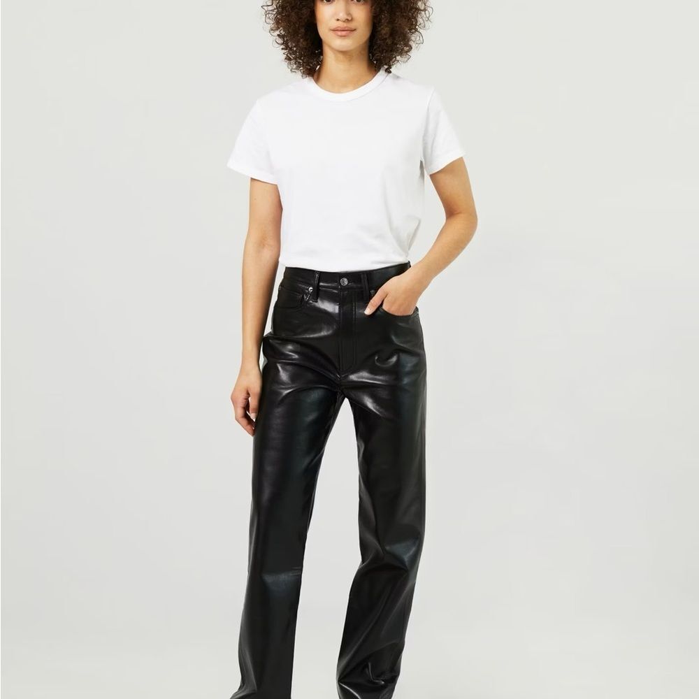 AGOLDIE recycled black leather pants, size 29, NWOT